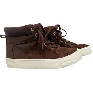 Old Navy Brown Suede High Top Lace Up Shoes Boys Size 13